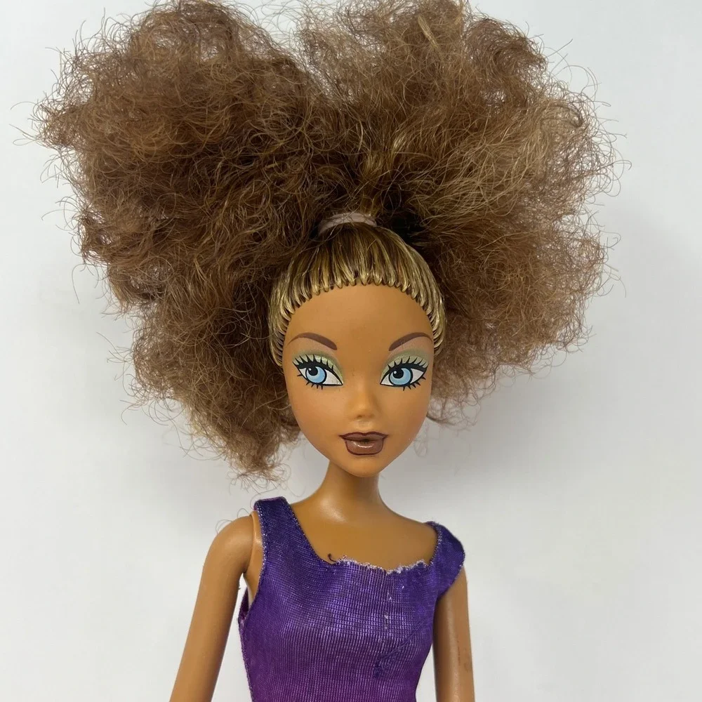 Barbie My Scene Madison‎ Doll 12 Inch Purple Floral Dress White Heels 1999
